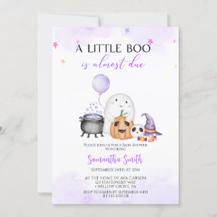  A Little Boo Girl Halloween Baby Shower Invitation
