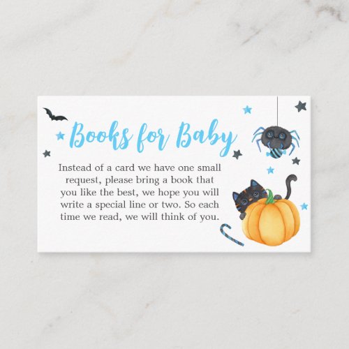 A Little Boo Halloween Baby Shower Books for Baby Enclosure Card