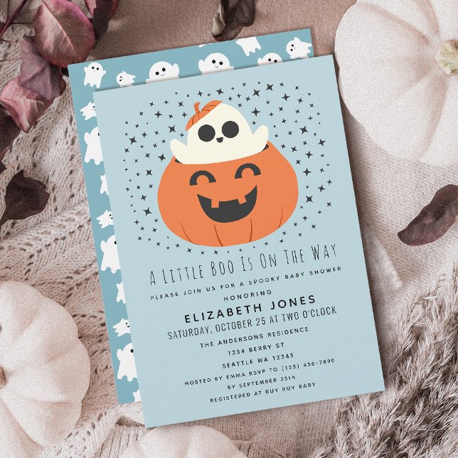 A Little Boo Halloween Baby Shower Boy Invitation (Creator Uploaded)