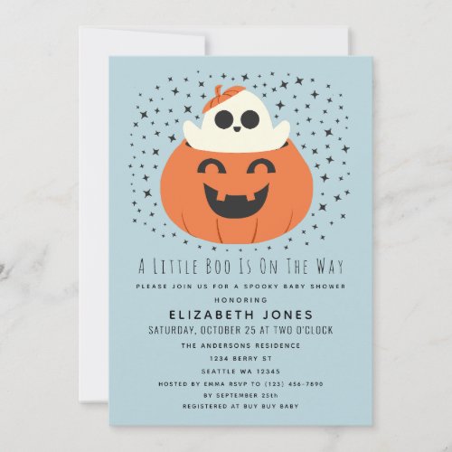 A Little Boo Halloween Baby Shower Boy Invitation