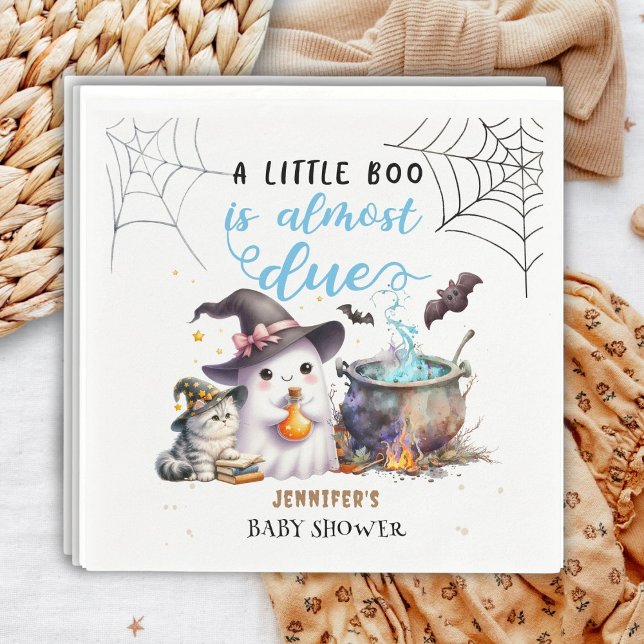 A Little Boo! Halloween Baby Shower Cute Boy Paper Napkins (Creator Uploaded)