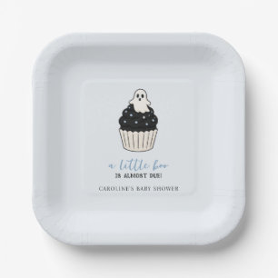 A Little Boo Halloween Baby Shower Cute Ghost Blue Paper Plates