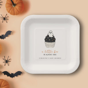 A Little Boo Halloween Baby Shower Cute Ghost Paper Plates