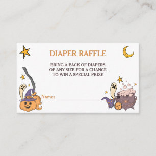 A Little Boo Halloween Baby Shower Diaper Raffle Enclosure Card