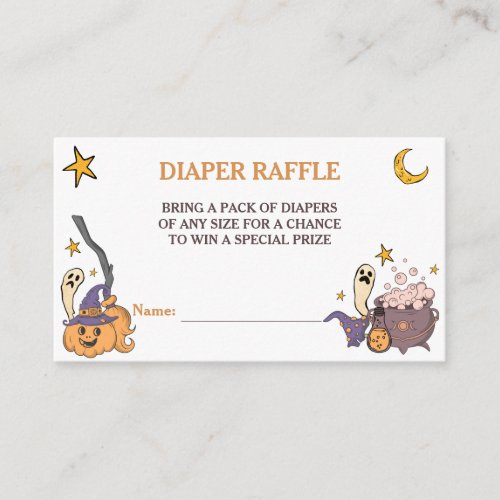 A Little Boo Halloween Baby Shower Diaper Raffle Enclosure Card