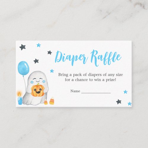 A Little Boo Halloween Baby Shower Diaper Raffle Enclosure Card