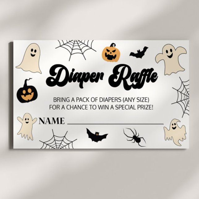 A Little Boo Halloween Baby Shower Diaper Raffle Enclosure Card (Creator Uploaded)