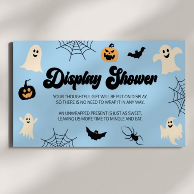 A Little Boo Halloween Baby Shower Display Shower Enclosure Card (Creator Uploaded)