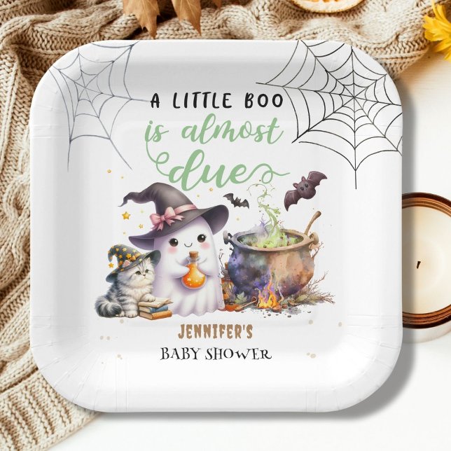 A Little Boo! Halloween Baby Shower Gender Neutral Paper Plates (Creator Uploaded)