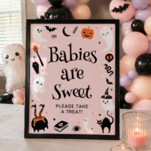 A Little Boo Halloween Baby Shower Girl Favor Poster