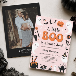 A Little Boo Halloween Baby Shower Girl Invitation