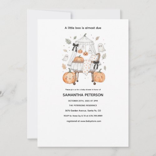 A little Boo Halloween Baby Shower Invitation