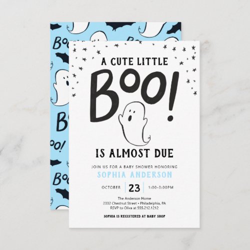 A Little Boo Halloween Baby Shower Invitation