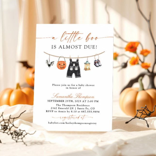 A Little Boo Halloween Baby Shower Invitation (Creator Uploaded)