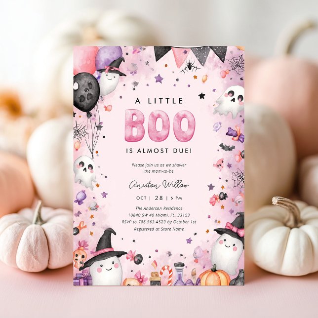 A Little Boo Halloween Baby Shower Invitation (Creator Uploaded)