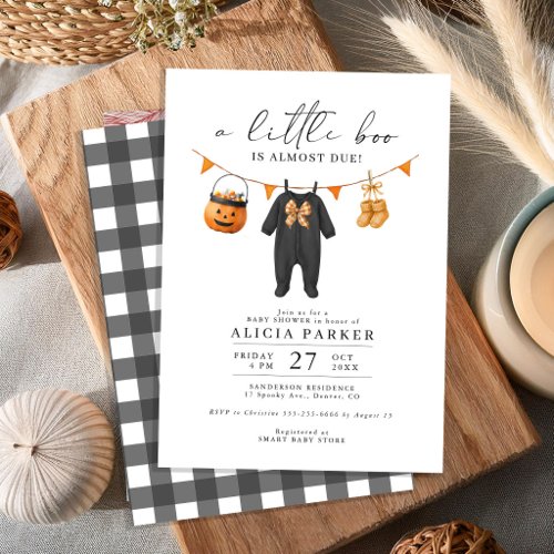 A little boo Halloween baby shower Invitation