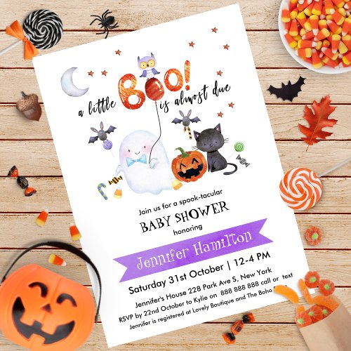 A Little Boo Halloween Baby Shower Invitation