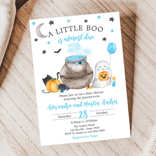 A Little Boo Halloween Baby Shower  Invitation