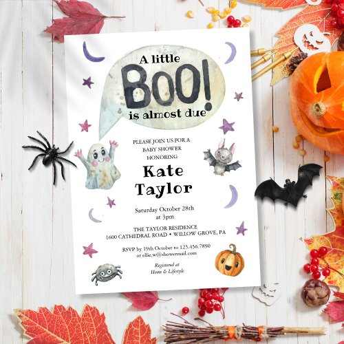 A Little Boo Halloween Baby Shower Invitation