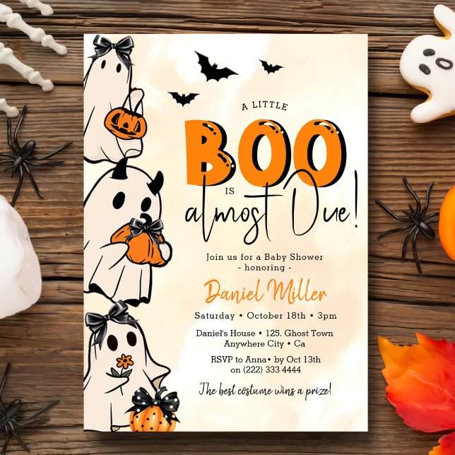 A Little Boo Halloween Baby Shower Invitation (Creator Uploaded)