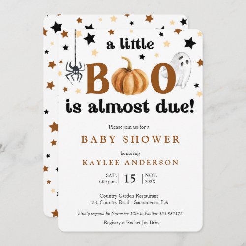 A little boo Halloween Baby shower invitation