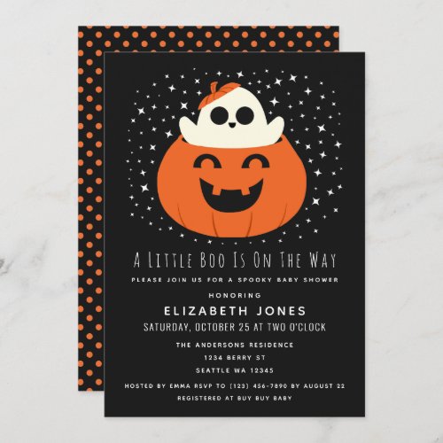 A Little Boo Halloween Baby Shower Invitation