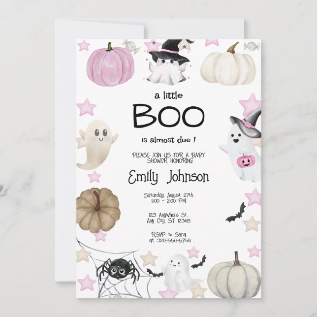 A Little Boo Halloween Baby Shower  Invitation (Front)