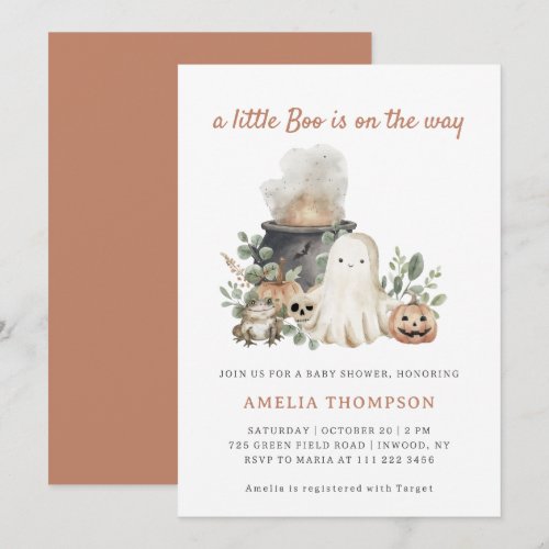 A Little Boo Halloween Baby Shower Invitation