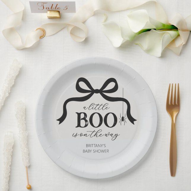 A Little Boo Halloween Baby Shower Paper Plates (Wedding)