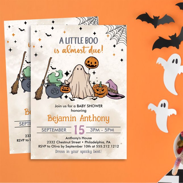 A Little Boo Halloween Baby Shower Party Invitation (Creator Uploaded)