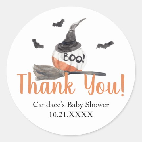 A Little Boo Halloween Baby Shower Sticker 