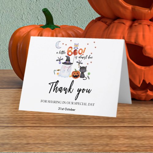 A Little Boo Halloween Baby Shower Thank You Card