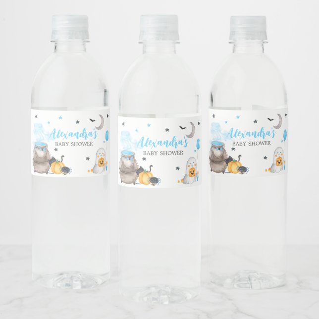 A Little Boo Halloween Baby Shower  Water Bottle Label (Bottles)