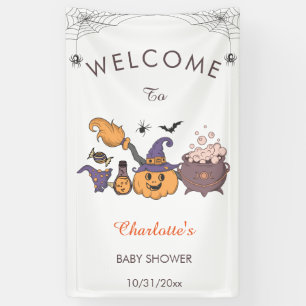 A Little Boo Halloween Baby Shower Welcome Banner