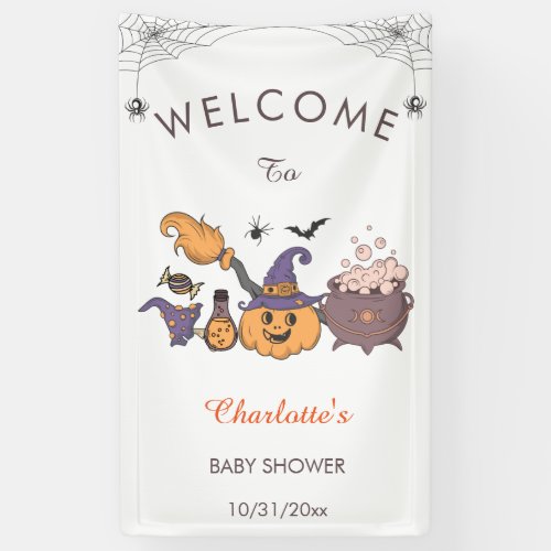 A Little Boo Halloween Baby Shower Welcome  Banner
