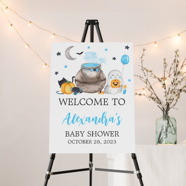 A Little Boo Halloween Baby Shower Welcome Sign (In Situ (Stand))