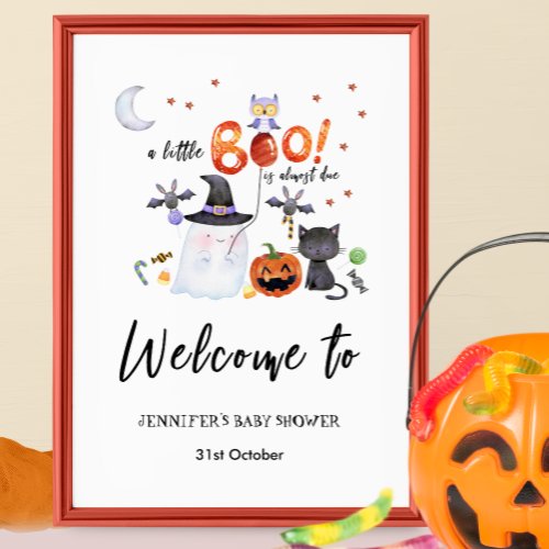 A Little Boo Halloween Baby Shower Welcome Sign