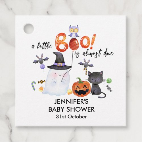 A Little Boo Halloween Baby Shower Witch Hat Favor Tags