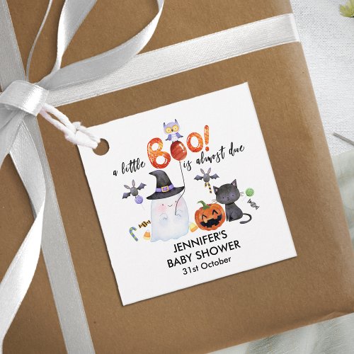 A Little Boo Halloween Baby Shower Witch Hat Favor Tags