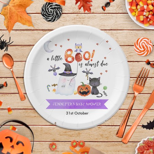 A Little Boo Halloween Baby Shower Witch Hat Paper Plates