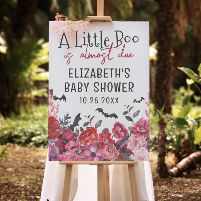 A Little Boo Halloween Bats Baby Shower Welcome  Foam Board (Creator Uploaded)