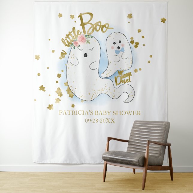 A Little Boo Halloween Boy Baby Shower Backdrop (In Situ)