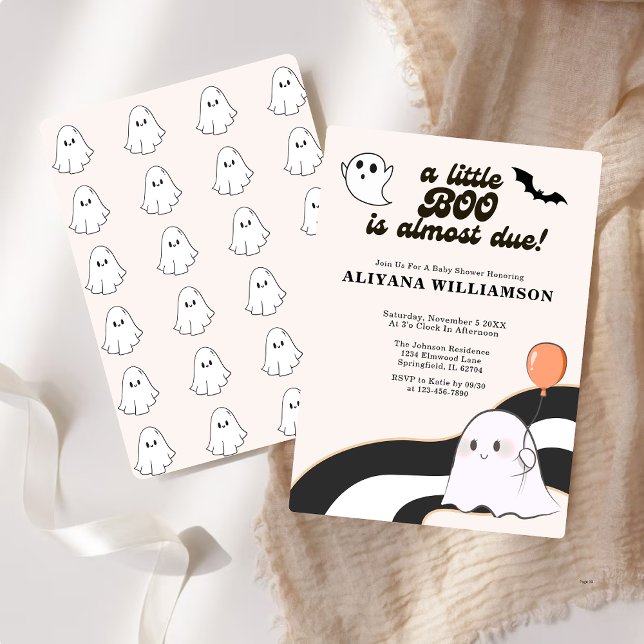 A little Boo Halloween Cute Baby Shower Invitation (Creator Uploaded)
