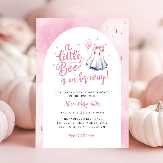 A Little Boo Halloween Ghost Baby Shower Invitation (Creator Uploaded)