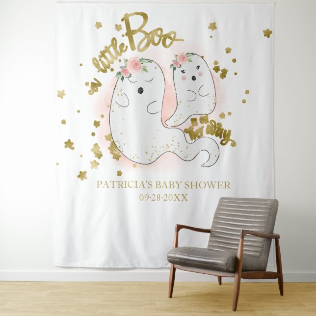 A Little Boo Halloween Girl Baby Shower Backdrop (In Situ)
