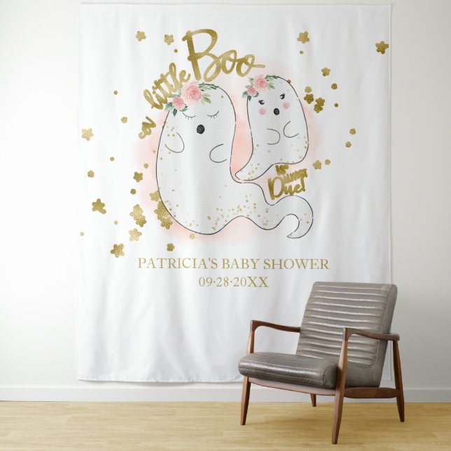 A Little Boo Halloween Girl Baby Shower Backdrop (In Situ)