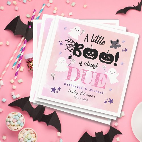 A Little Boo  Halloween Girl Baby Shower Napkin