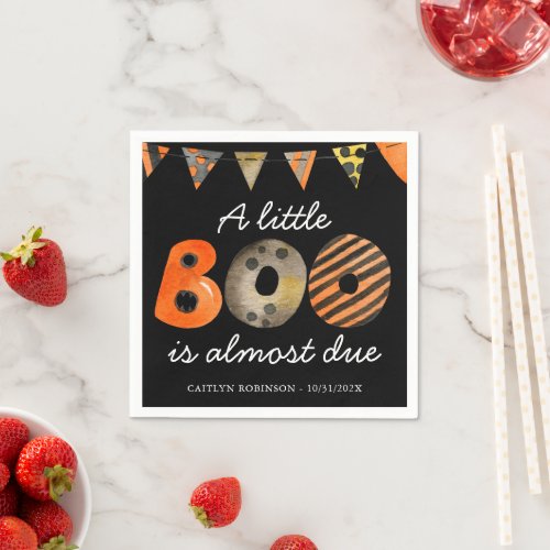 A Little Boo Halloween Themed Baby Shower  Napkins