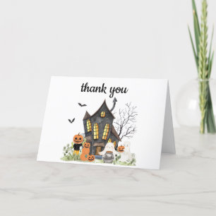 A Little Boo Haunted Halloween Baby Shower Thank You Card