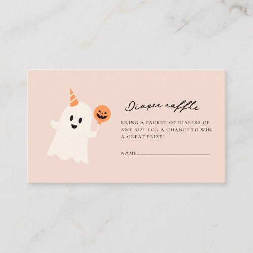 A little Boo is almost Baby Shower Diaper raffle Enclosure Card